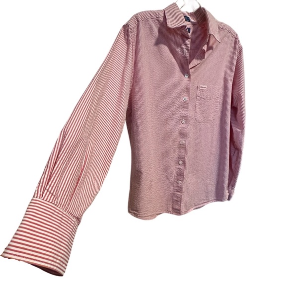 Faconnable Seersucker Shirt, Size M - Picture 3 of 9